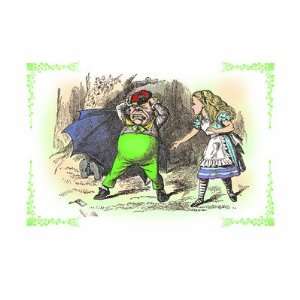   Glass Tweedledums Fuss by John Tenniel, 32x24