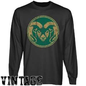  Colorado State Rams Charcoal Distressed Logo Vintage Long 