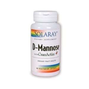  D Mannose with Cranactin 1000 mg 60 Capsules Solaray 