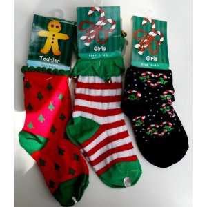   Toddler & Girls Christmas Socks Size 3 4.5 and 5 6.5 