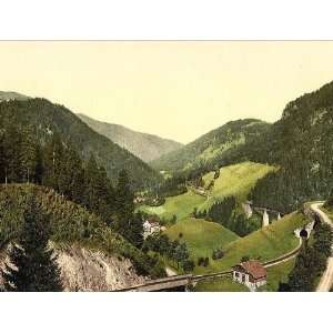  Vintage Travel Poster   Valley and railway Hollenthal Black Forest 