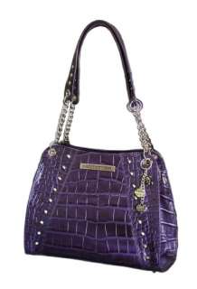    DAVIDSON® WOMENS VIOLET CROCO SHOPPER OC4450L VIOLET NEW  