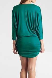 NWT $158 Marciano Hixson drape mini dress in emarald green Sz S  
