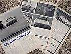   Corvette 425 HP ORIGINAL Vintage Road Test CMY STORE 5+ FREE SHIP