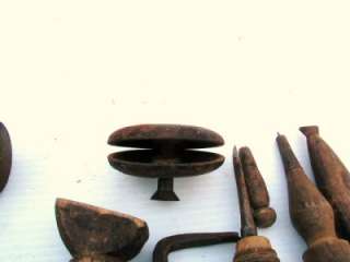 COLLECTION OF VINTAGE COBBLER OR LEATHER WORKING TOOLS NICE PRIMITIVE 