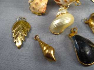 Vtg Pendant Lot Natural Shells Gold Dipped X 9 Awesome  
