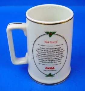 Christmas Santa Coca Cola Mug 1996 Collector Edition  