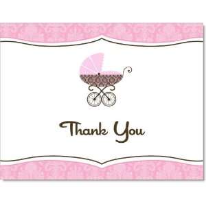  Posh Pram Pink Thank You Cards 