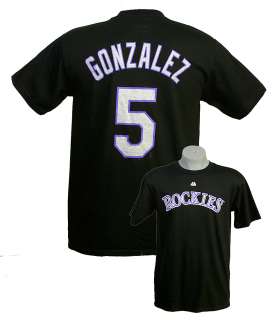 Colorado Rockies Carlos Gonzalez black jersey youth t shirt by 