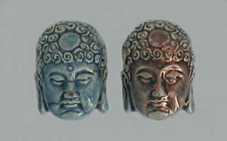 10 Raku Ceramic Beads, Buddha Head Design, New  