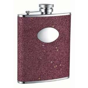 Personalized Red Glitter Stainless Steel Engraved Flask  