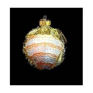 Sea Shell Shimmer Design   Hand Painted   Heavy Glass Ornament   2.75 
