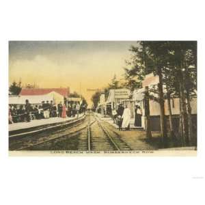 Long Beach, Washington   Rubberneck Row Railroad View Giclee Poster 