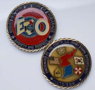 EIGHTH U.S. ARMY EO LTC / SGM Challenge Coin  