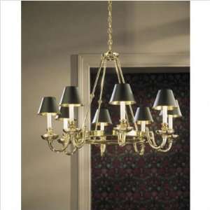  Sheraton Eight Light Ring Chandelier with Polished Brass 