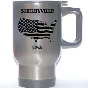  US Flag   Shelbyville, Indiana (IN) Stainless Steel Mug 