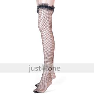 Sexy Lace Scretch Thigh high Fishnet Stockings Sock BLK  