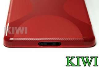   Protector + Red X LINE TPU Soft Skin Case Cover For Kindle Fire  