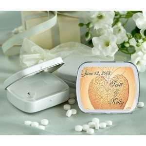  Wedding Favors Heart Shape Leaf Design Personalized Glossy 
