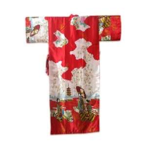  Shanghai Tone® Geisha Kimono Robe Sleepwear Bath Red One 