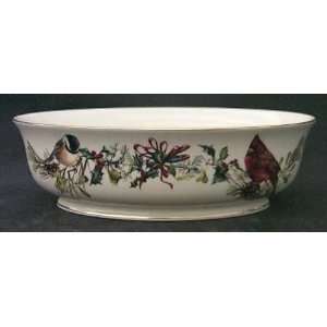  Lenox China Winter Greetings 10 Oval Vegetable Bowl, Fine 