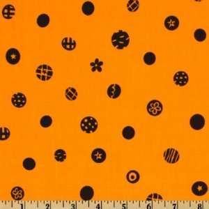  44 Wide Party Time Day Dots Gold Fabric By The Yard 