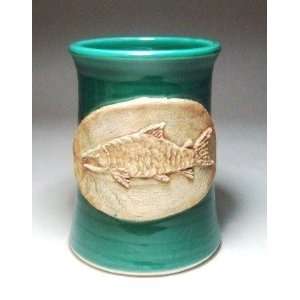    Green Salmon Ceramic Tankard by Moonfire Pottery