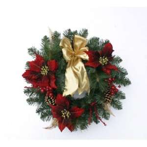 Country Living 22 Vintage Christmas Pinecone & Poinsettia Gold Ribbon 