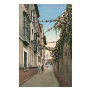  Old Santa Cruz Neighborhood, Seville, Spain Giclee Poster 