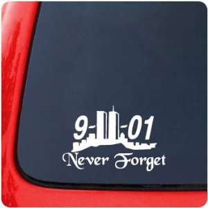  September 11th 911 Never Forget Decal Sticker City Scape 