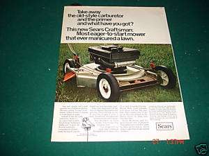 1969  Craftsman Eager Start Hot Rod Lawn Mower Ad  