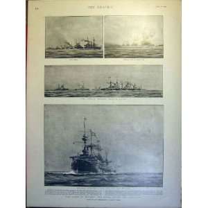   Queenireland Naval Review Kingstown Wyllie Print 1900