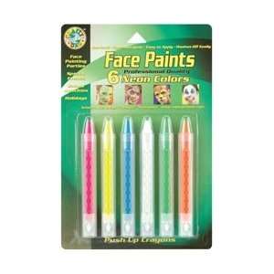  Dabn Stic Face Paint Push Up Crayons 6/Pkg Neon Colors 
