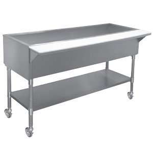   Four Well Portable Cold Food Table with Coated Legs and Undershelf
