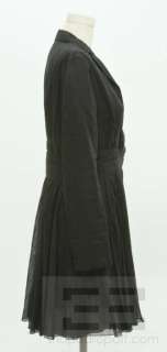 Prada Black Cotton Pleated Long Sleeve Dress Size 42  
