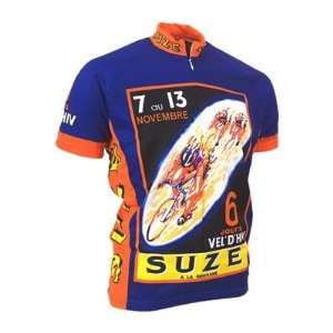  Retro Suze 1957 Paris 6 Day Mens Short Sleeve Cycling Jersey 