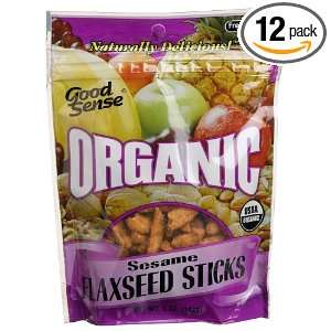   Sesame Flaxseed Sticks, 5 Ounce Stand up Ziplock Bags (Pack of 12