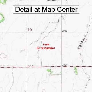  USGS Topographic Quadrangle Map   Zook, Kansas (Folded 