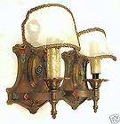 Vintage Cast Brass Victorian Art Noveau Sconce Light PR