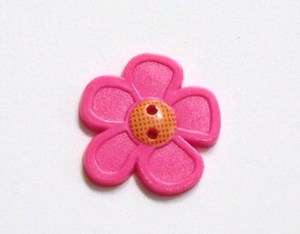   Pink Flower Novelty Buttons Sewing, Crafting, Card Making, Quilting 1