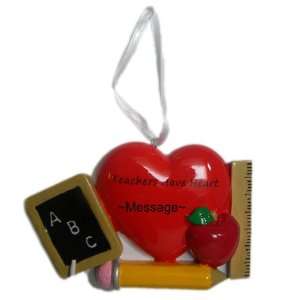   Red Heart Christmas Holiday Gift Expertly Handwritten Ornament