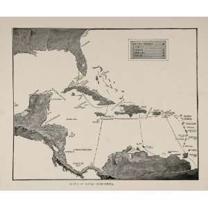  Spanish American War 1898 Map Naval Operations Cuba 