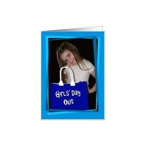  Girls Day Out Cute Invitation Shopping Bag Girl Card 