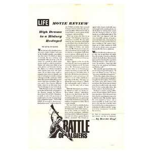  Battle Of Algiers Original Movie Poster, 27 x 41 (1966 