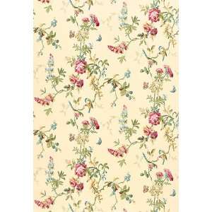   Chickadee Floral Vanilla by F Schumacher Wallpaper