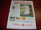 1950 GE General Electric Refrigerator Magnetic Door Ad
