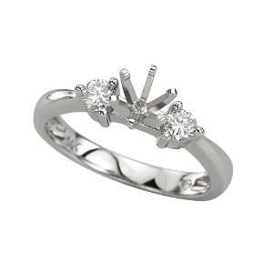  14K White Gold 1/4 ct. Diamond Semi Mount Engagement Ring 