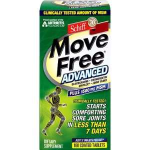 Schiff Move Free Advanced Plus 1,500mg MSM Joint Fluid Tablets   180 