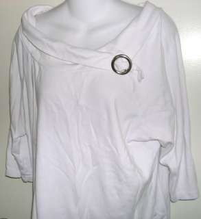 Cute white cotton ¾ sleeve shirt by Faded Glory size 18W/20W. 100% 