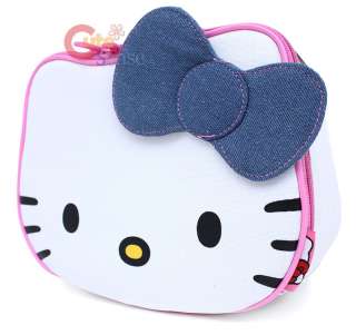 Hello Kitty School Lunch Bag  Face Shape w/Denim Bow  